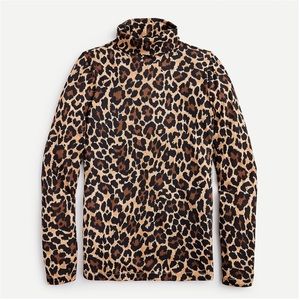 J.CREW Tissue turtleneck in leopard